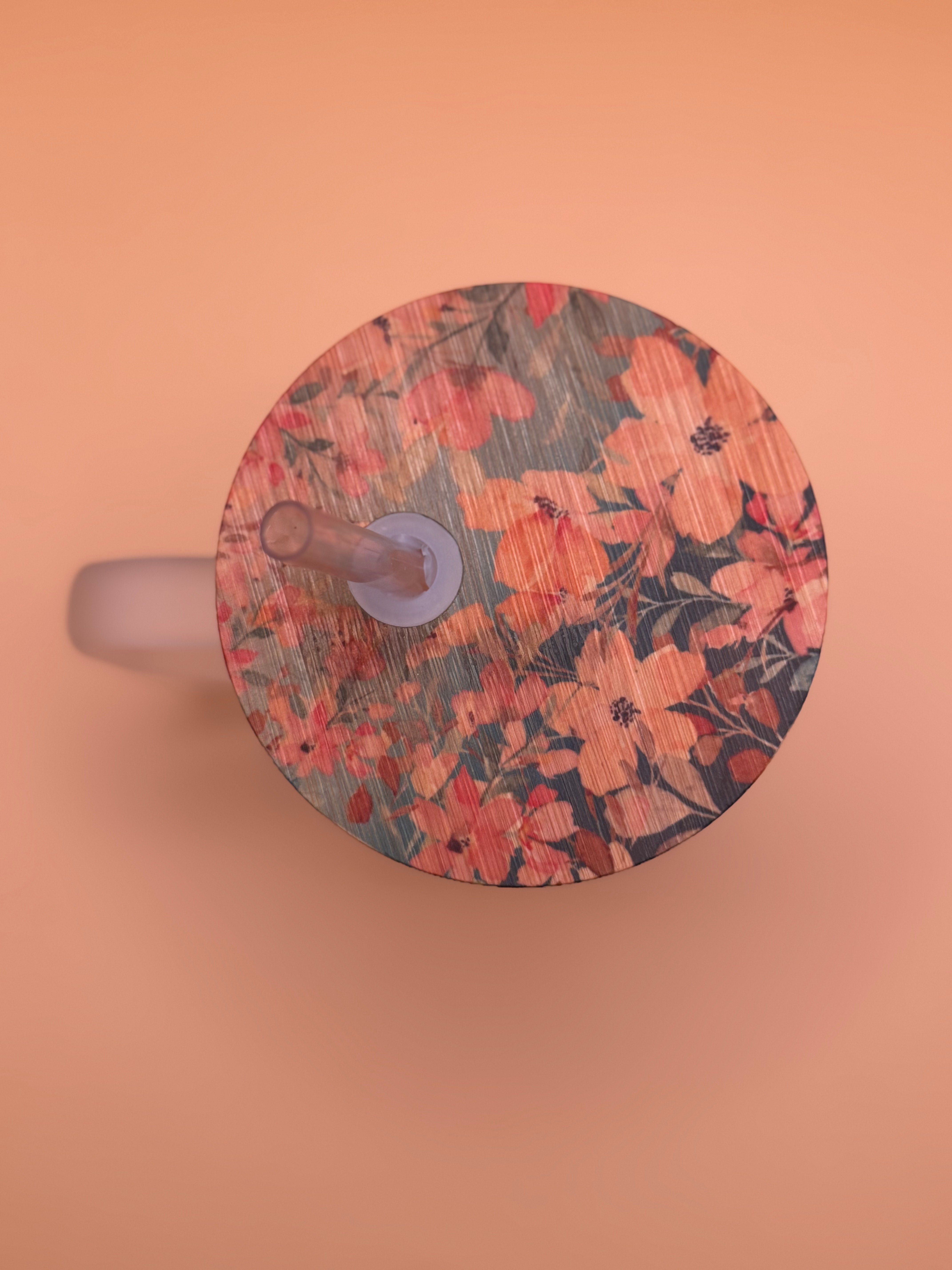 Floral Sunrise - Frosted Glass Travel Mug