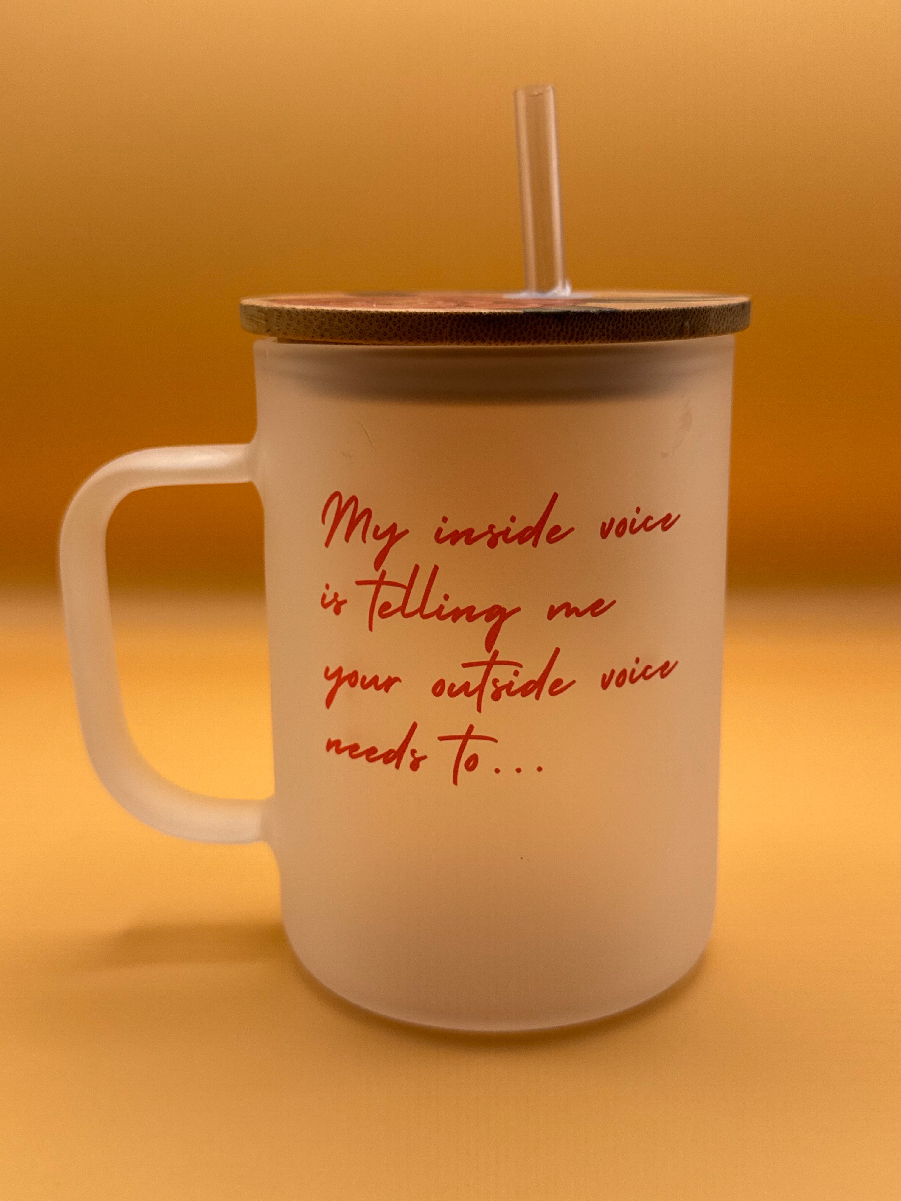 POV Morning – Frosted Glass Travel Mug